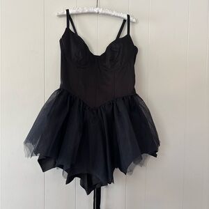 House of Widow Black Gothic Corset Tulle Romper Dress NWT Valentine’s Day gift